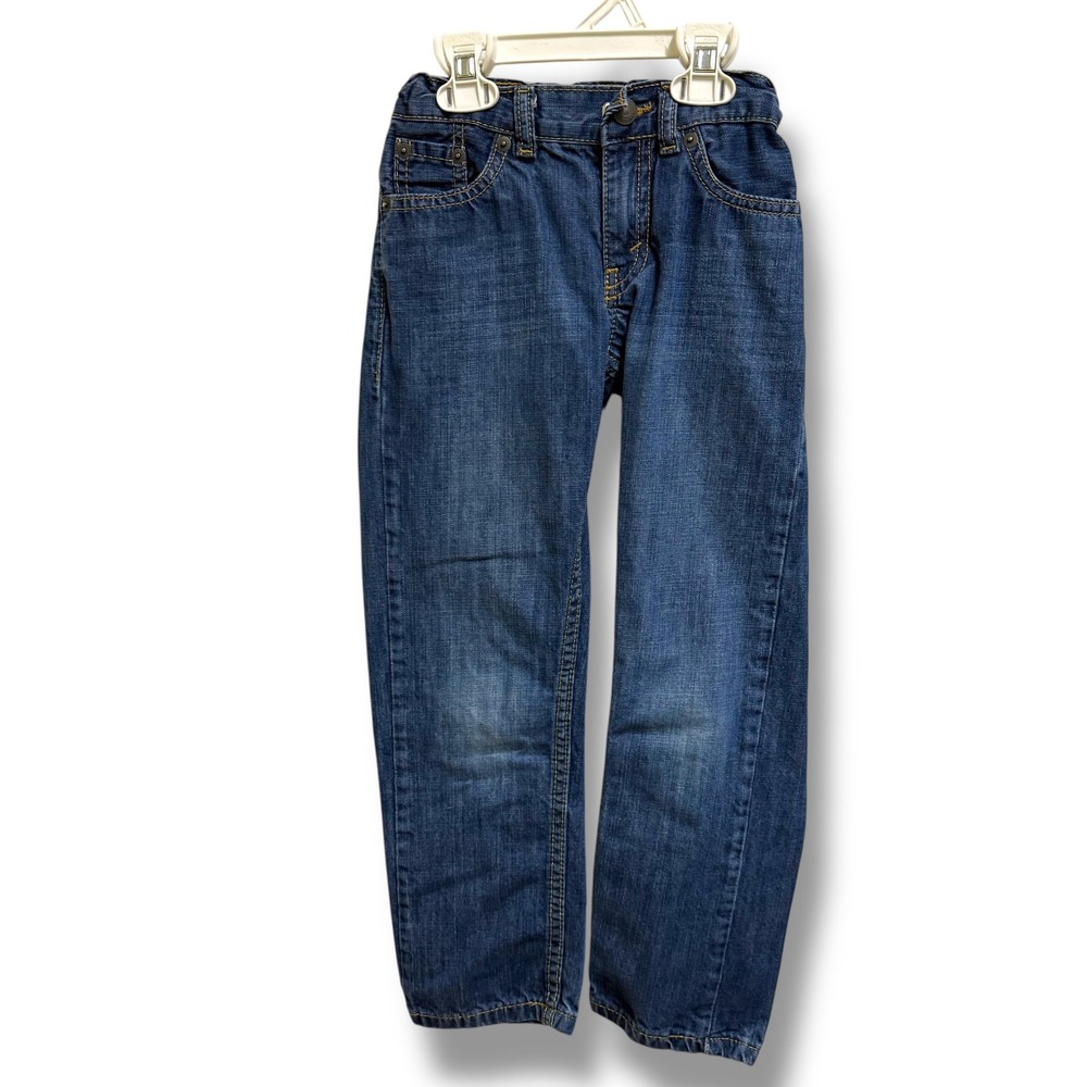 Boys Levi's 511 Slim Fit Jeans Blue Cotton Size 7 Regular Adjustable Waist